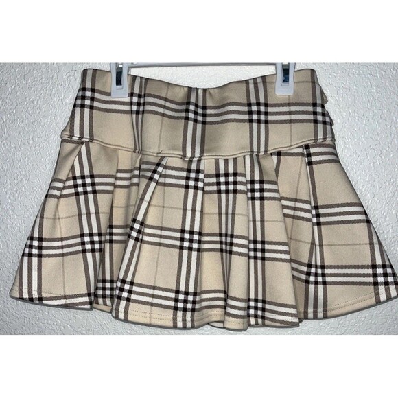 BLACK IBIS PLEATED CHECKERED SHORT SKORTS SKIRT WITH SHORTS Med - Picture 2 of 6